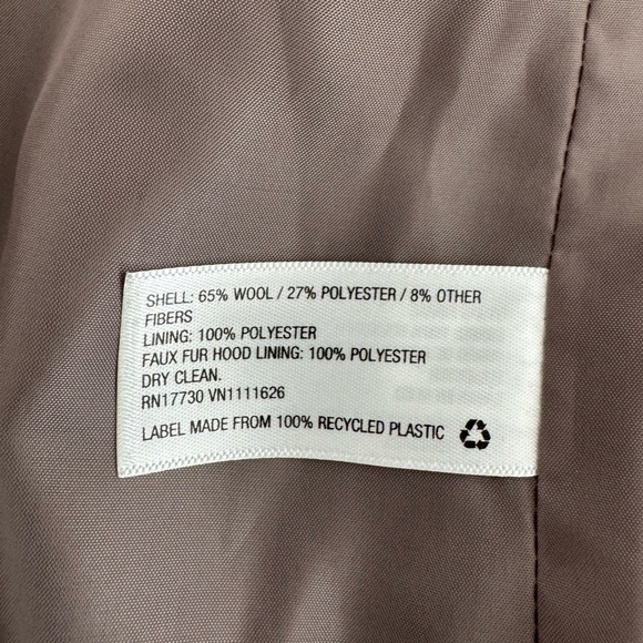 Target A New Day Wool Blend Winter Coat Jacket Taupe Removable Hood Size Medium - Picture 6 of 7